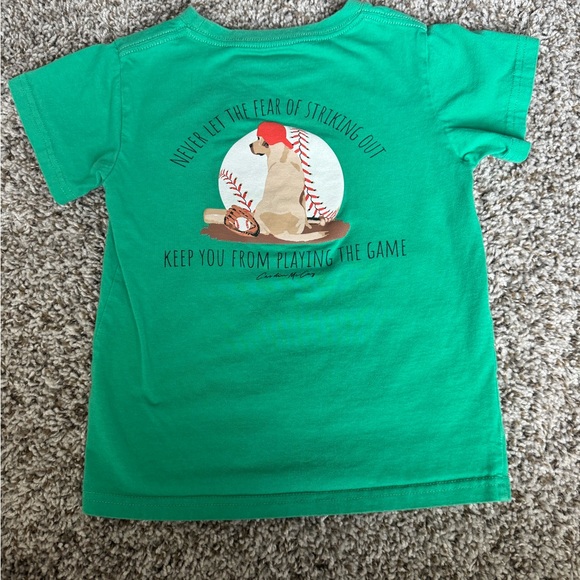 Kids Green Baseball Dog Tee - Picture 1 of 2